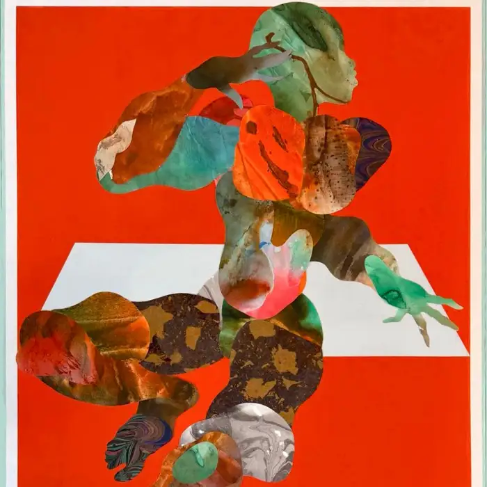 IKO-1161-Movement Beyond Gravity-140x100-Mix media collage on wood panel-2025-OUSMANE BA.jpg